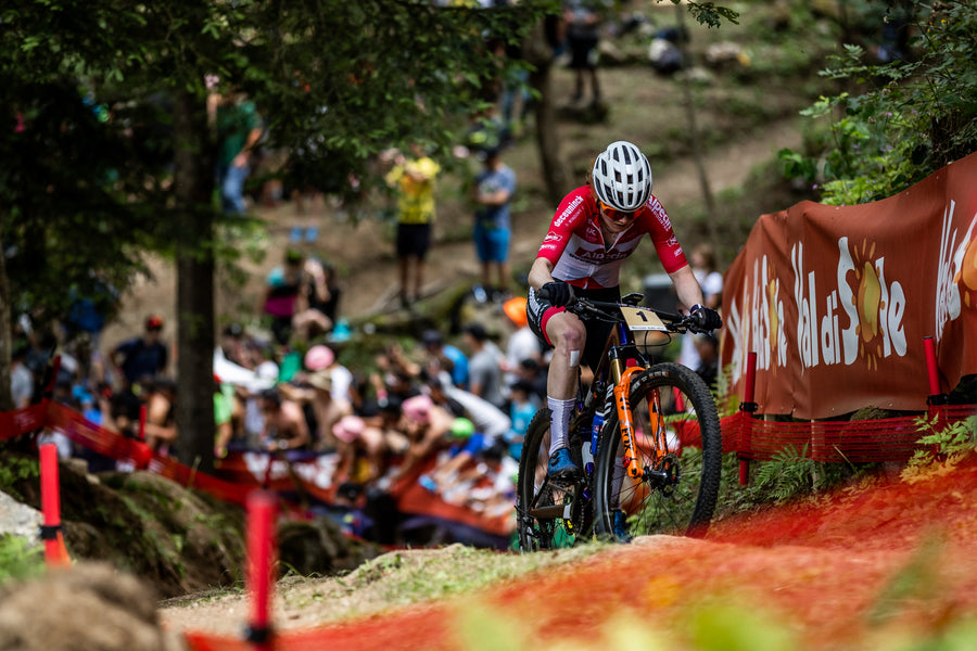 XCO racing in Val di Sole on the FOX 34 Step-Cast